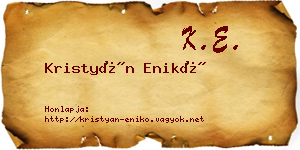 Kristyán Enikő névjegykártya