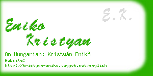 eniko kristyan business card
