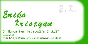 eniko kristyan business card